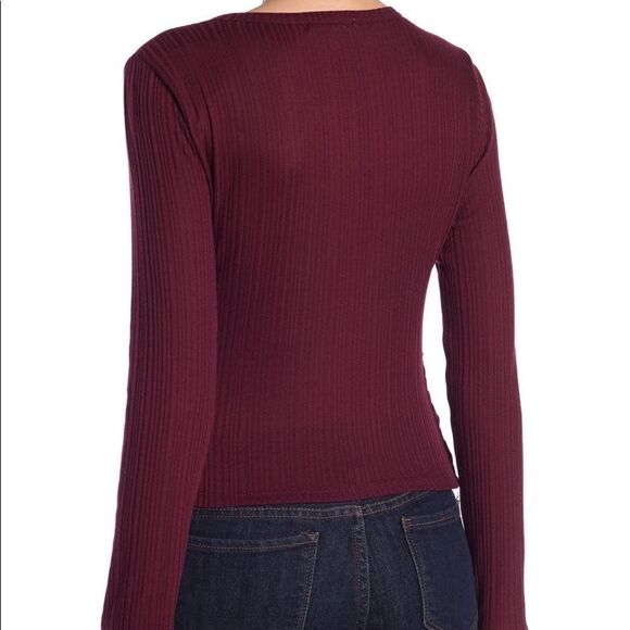 June & Hudson Ribbed Long Sleeve Henley C5 - Picture 2 of 8